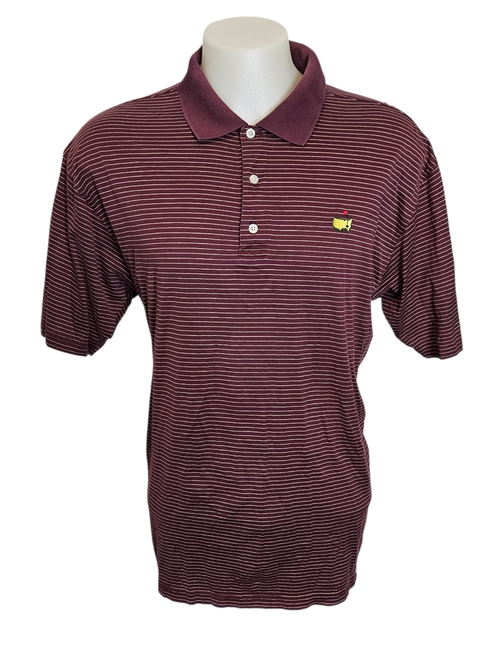 Masters Collection Augusta Nationals Golf Polo Shirt Size XL Red Striped PGA